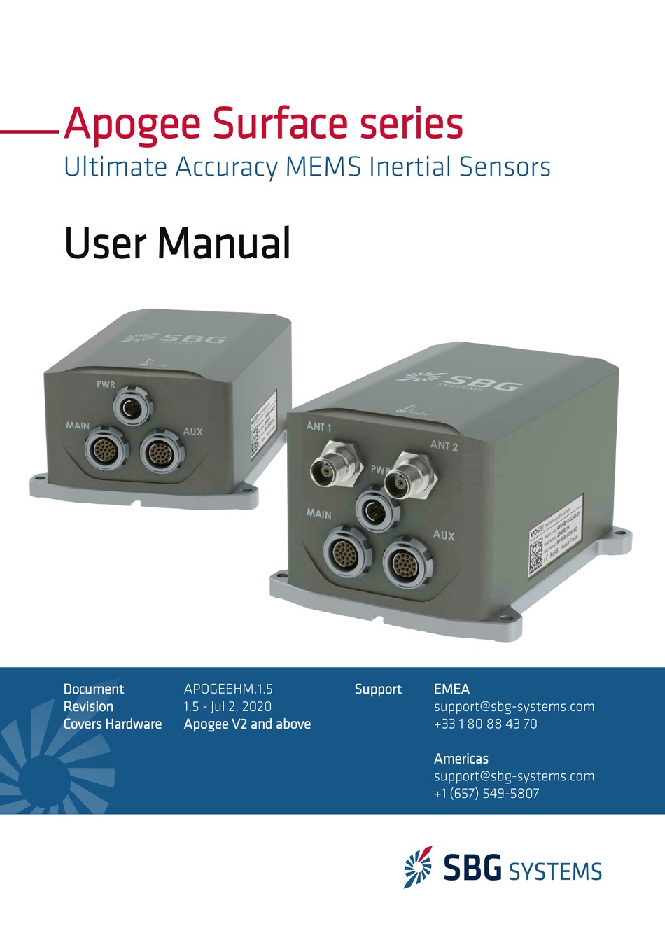 SBG SYSTEMS APOGEE SURFACE SERIES USER MANUAL Pdf Download ManualsLib