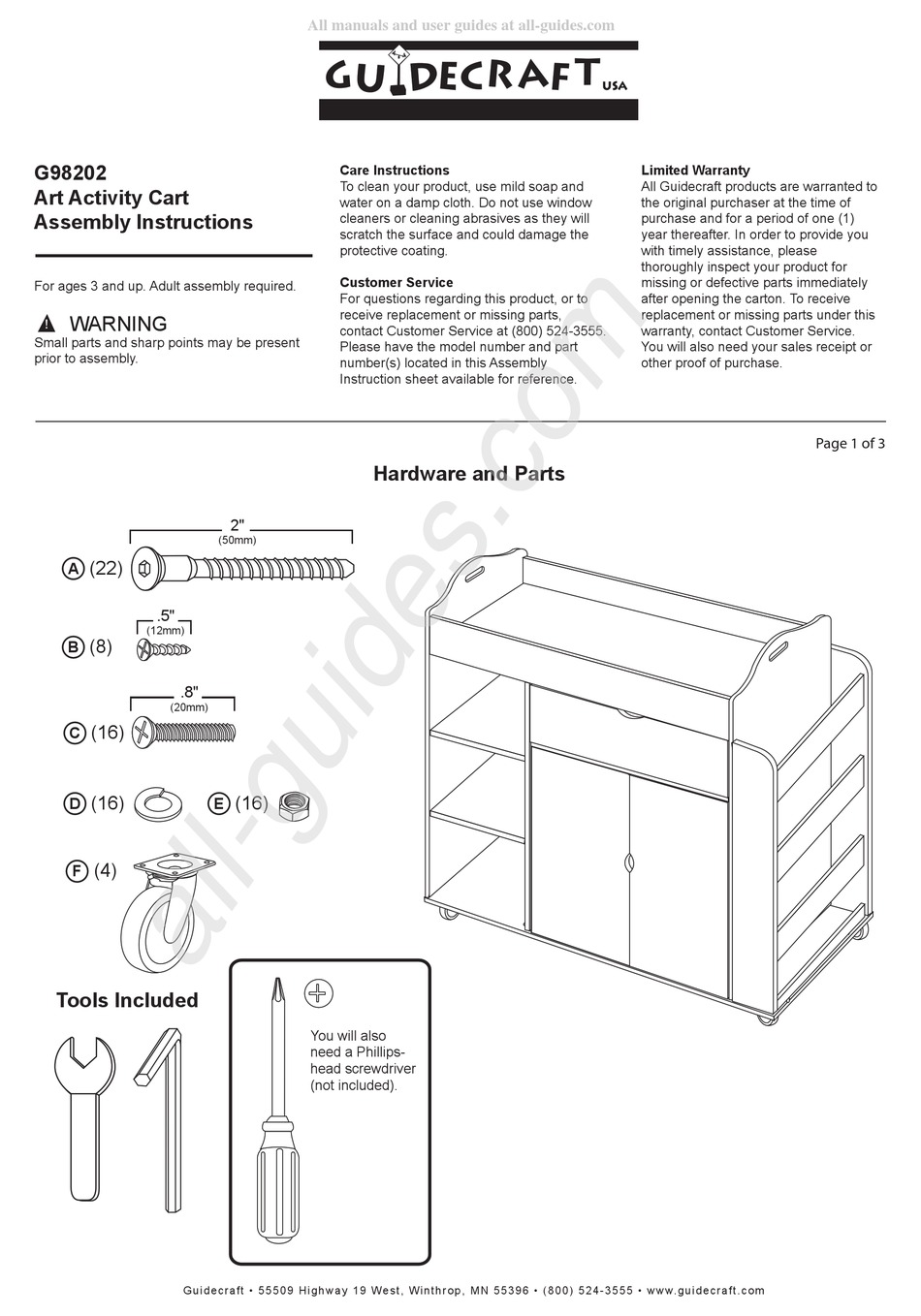 GUIDECRAFT G98202 ASSEMBLY INSTRUCTIONS Pdf Download ManualsLib