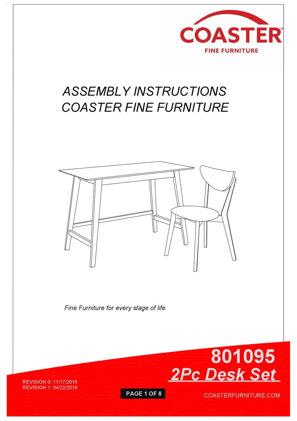 COASTER 801095 ASSEMBLY INSTRUCTIONS MANUAL Pdf Download ManualsLib