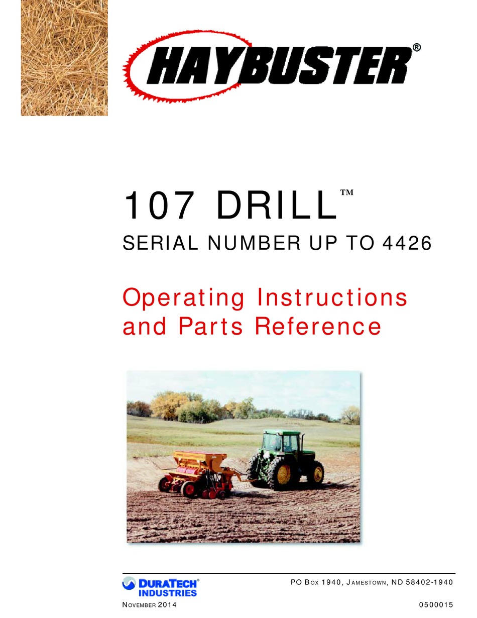 duratech-haybuster-107-drill-operating-instructions-and-parts-reference