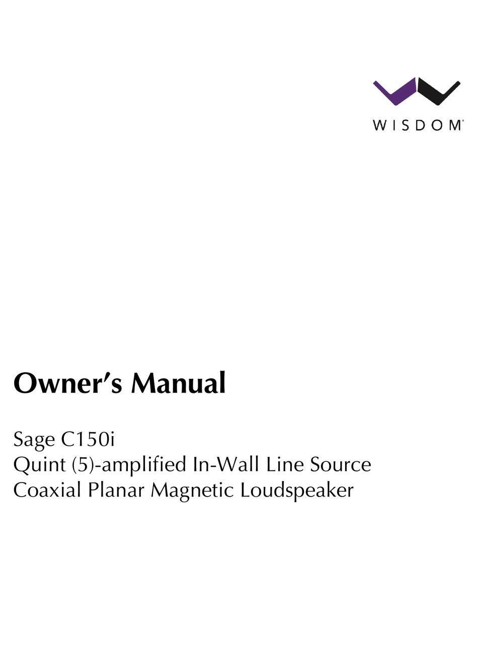 WISDOM SAGE C150I SERIES OWNER'S MANUAL Pdf Download | ManualsLib