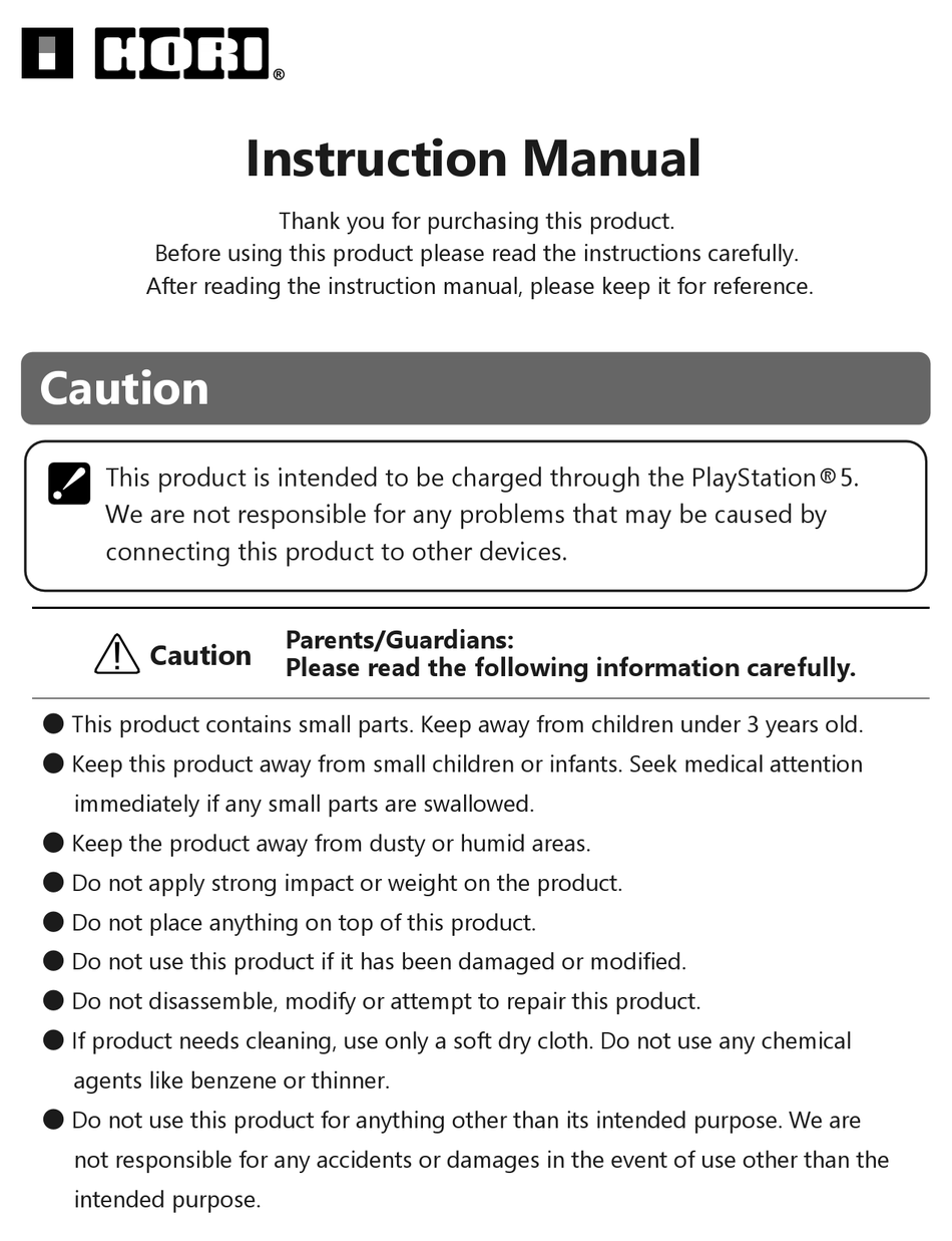 HORI DUALSENSE INSTRUCTION MANUAL Pdf Download ManualsLib