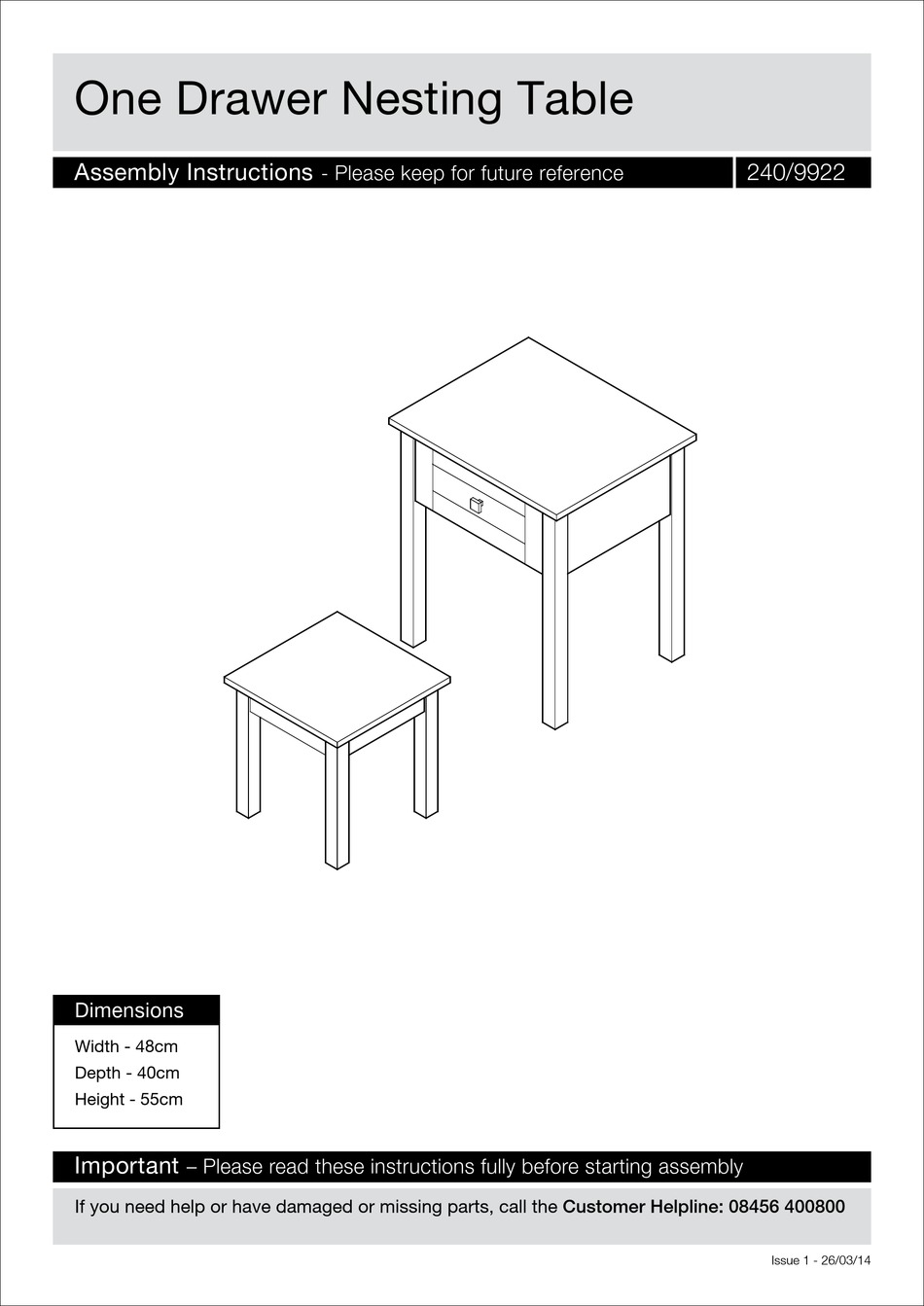 ARGOS 240/9922 ASSEMBLY INSTRUCTIONS MANUAL Pdf Download ManualsLib