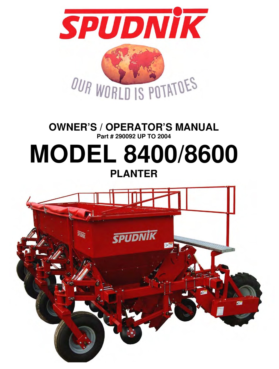 Spudnik 8400 Owner's Operator's Manual Pdf Download 