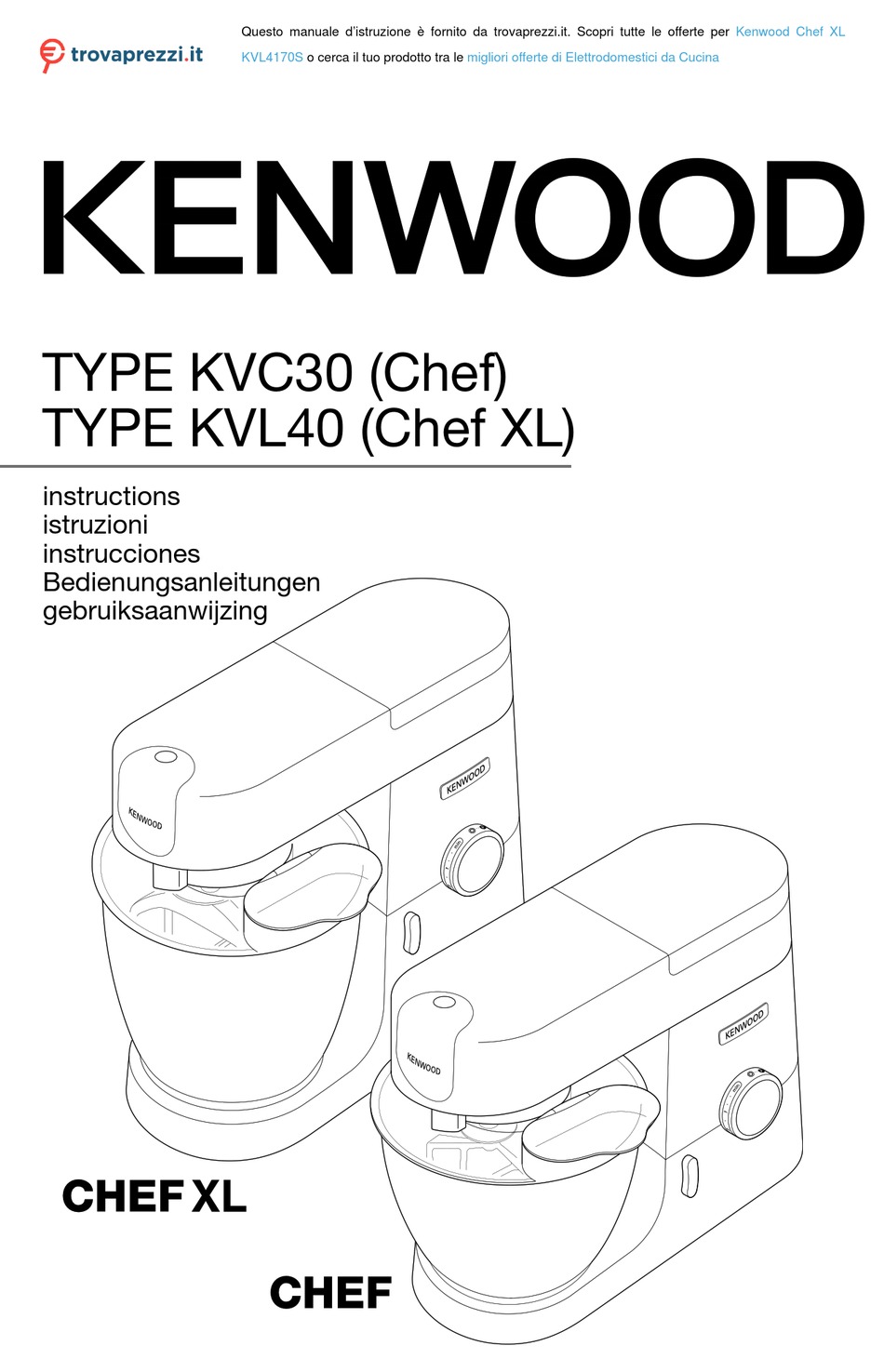 KENWOOD CHEF INSTRUCTIONS MANUAL Pdf Download ManualsLib