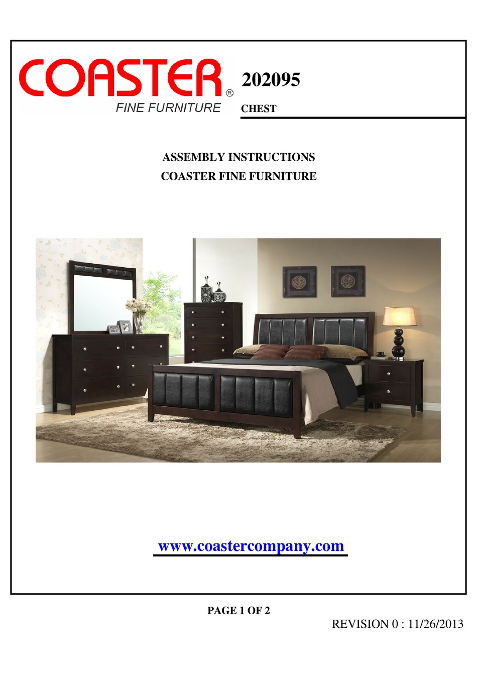 COASTER 202095 ASSEMBLY INSTRUCTIONS Pdf Download ManualsLib