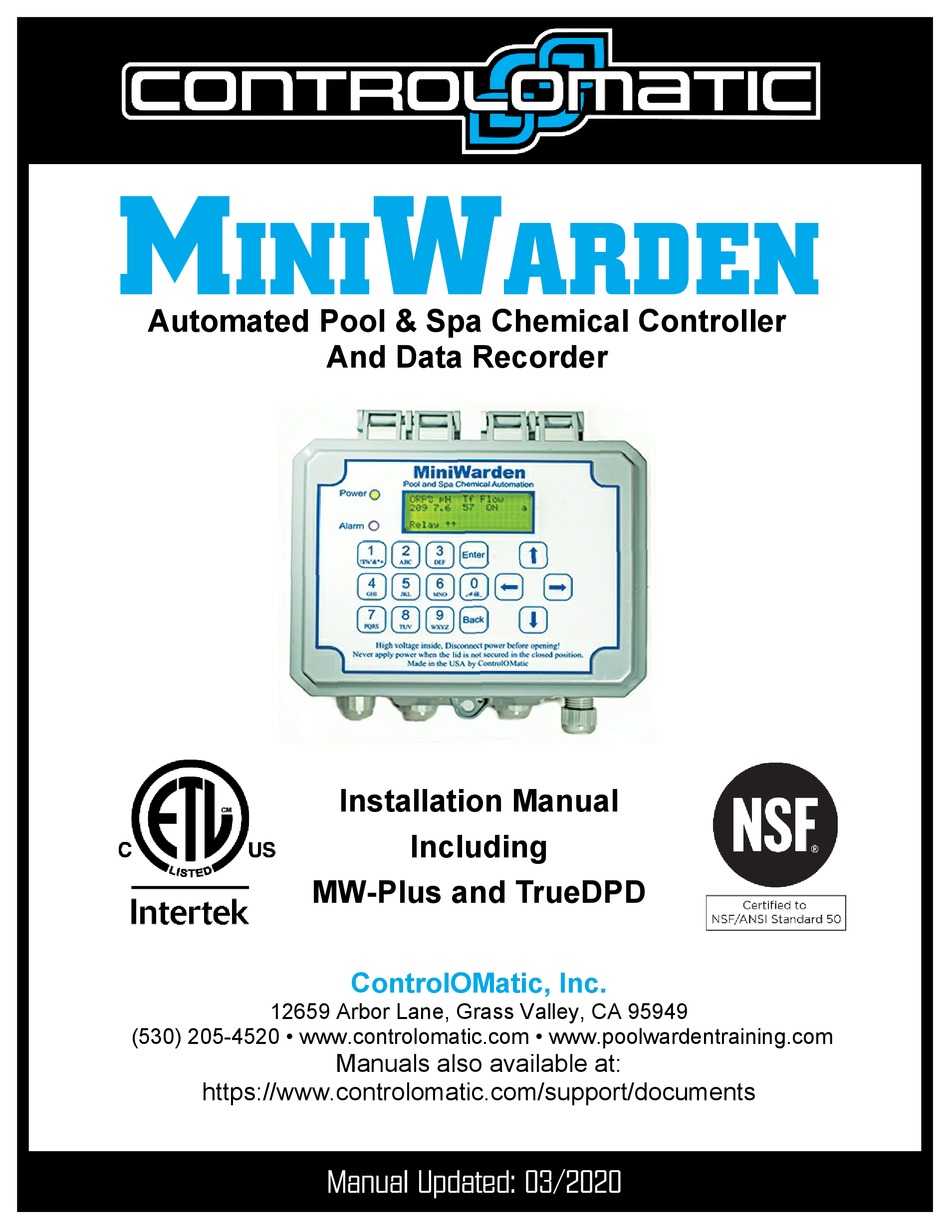 CONTROLOMATIC MINIWARDEN INSTALLATION MANUAL Pdf Download ManualsLib