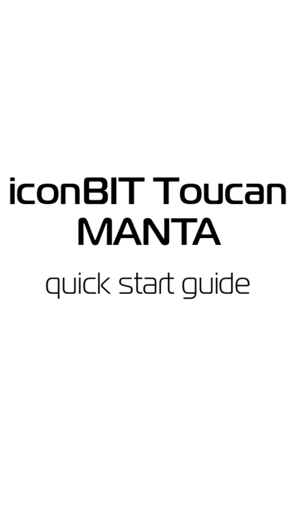 ICONBIT TOUCAN MANTA QUICK START MANUAL Pdf Download | ManualsLib