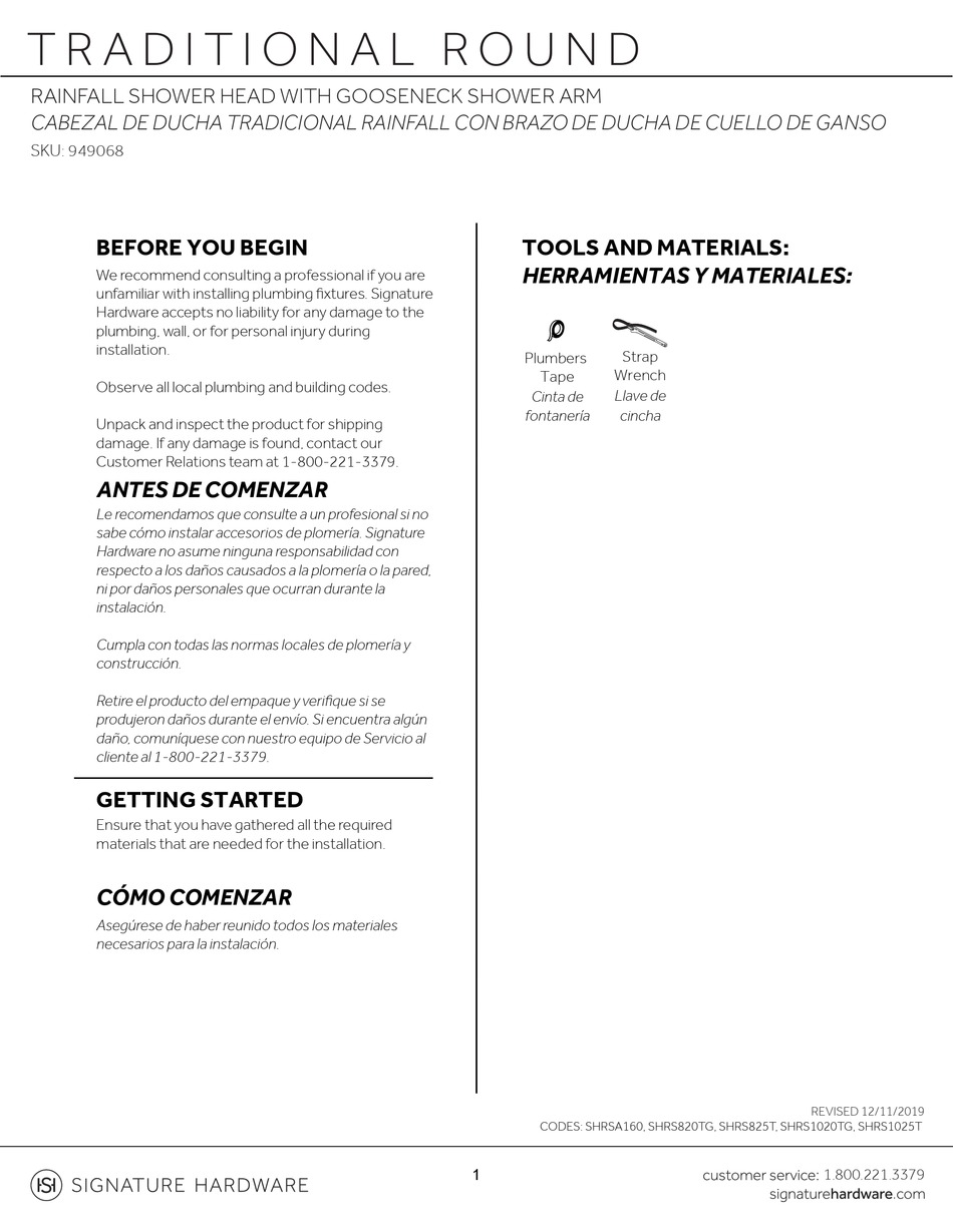 SIGNATURE HARDWARE 949068 MANUAL Pdf Download ManualsLib