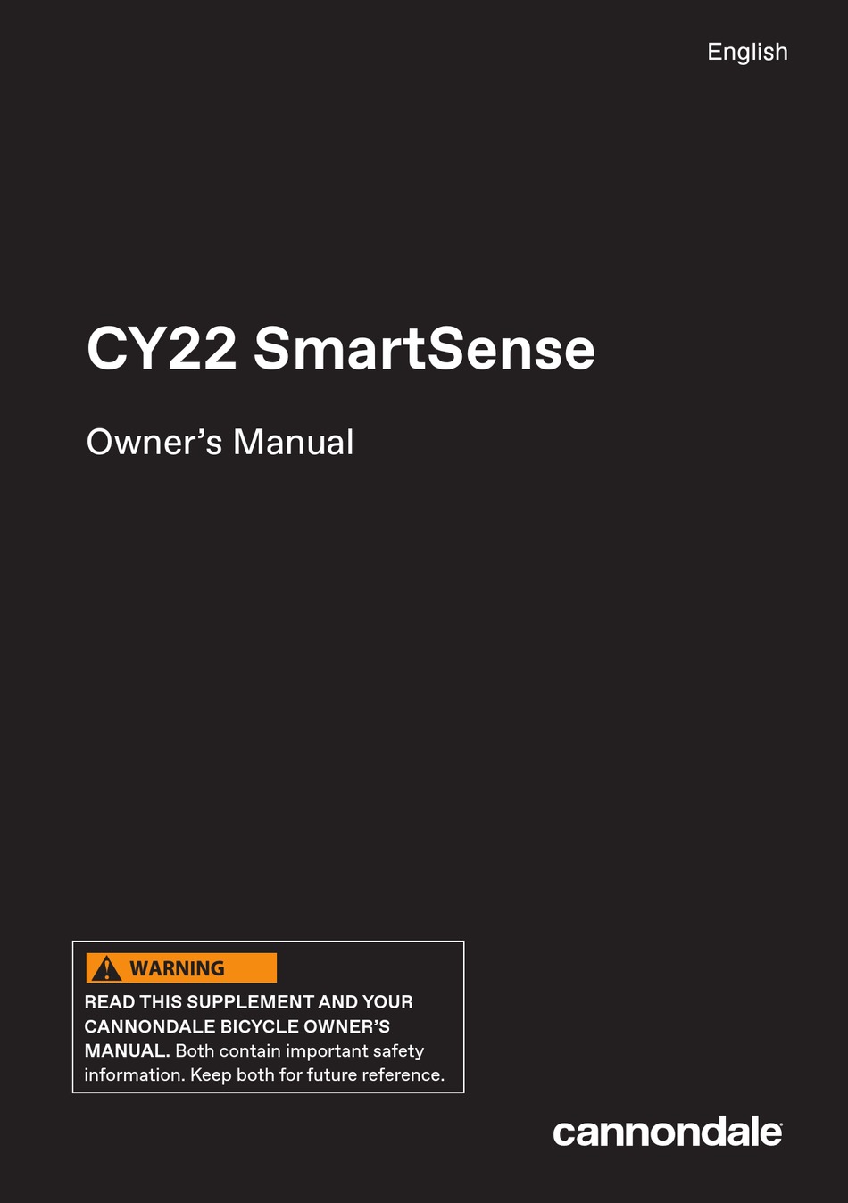 CANNONDALE CY22 SMARTSENSE OWNER