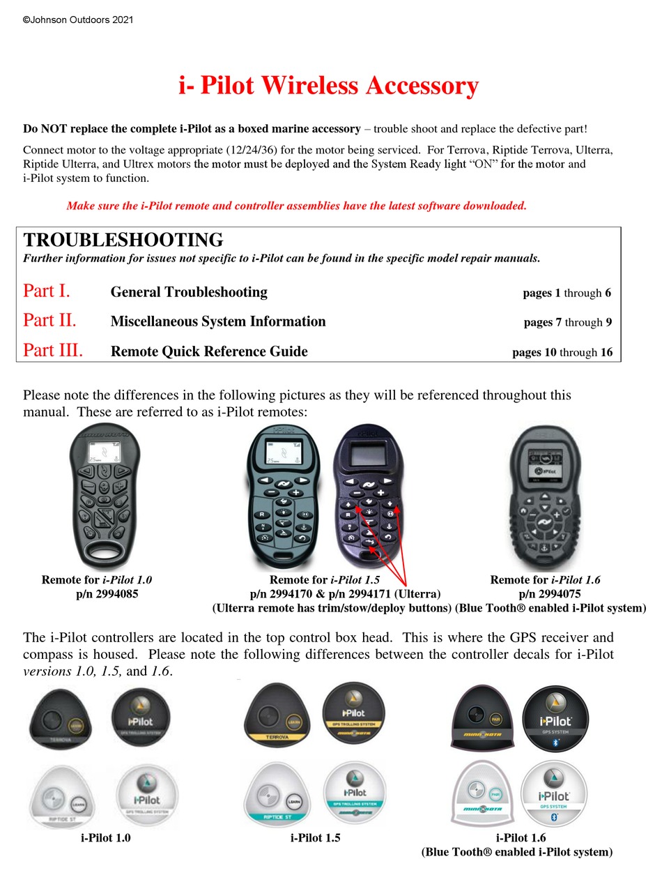JOHNSON OUTDOORS IPILOT MANUAL Pdf Download ManualsLib