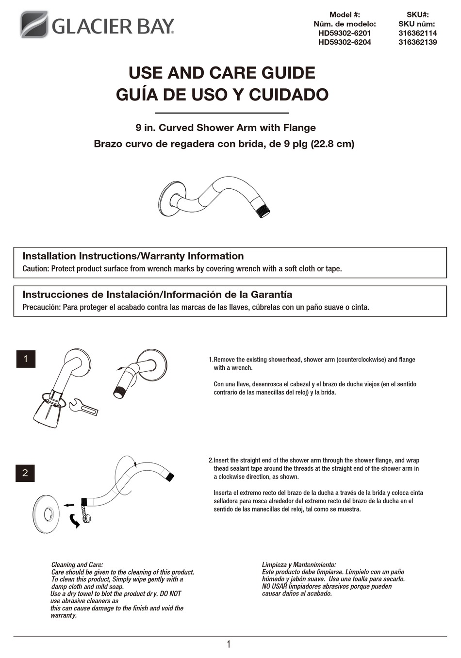 GLACIER BAY HD593026201 USE AND CARE MANUAL Pdf Download ManualsLib