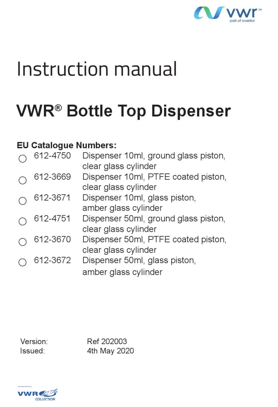 VWR 6124750 INSTRUCTION MANUAL Pdf Download ManualsLib