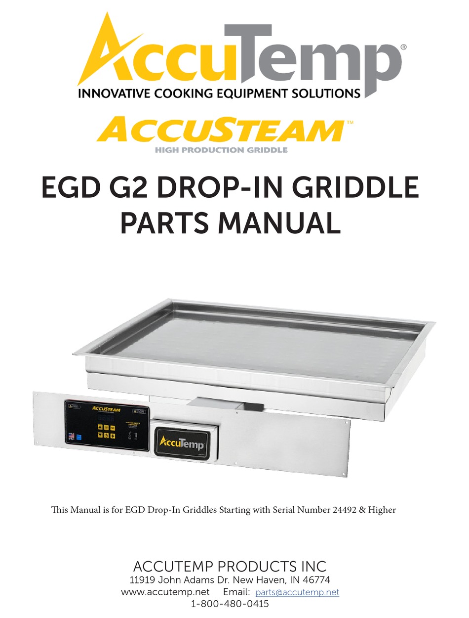 ACCUTEMP ACCUSTEAM EGD G2 PARTS MANUAL Pdf Download ManualsLib
