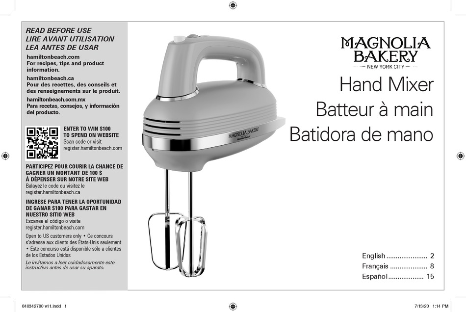 HAMILTON BEACH MAGNOLIA BAKERY M53 MANUAL Pdf Download ManualsLib