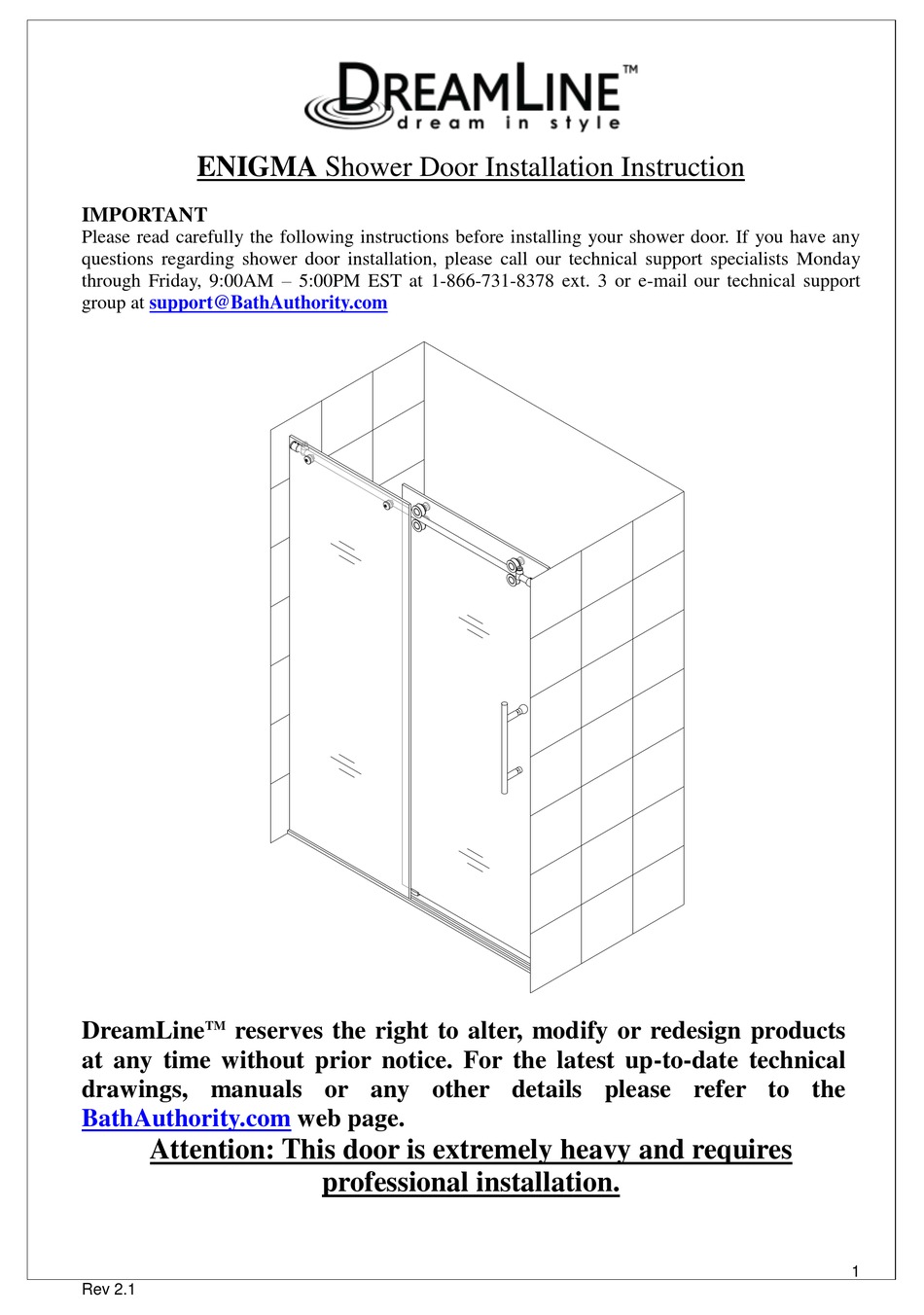 DREAMLINE ENIGMA INSTALLATION INSTRUCTION Pdf Download ManualsLib