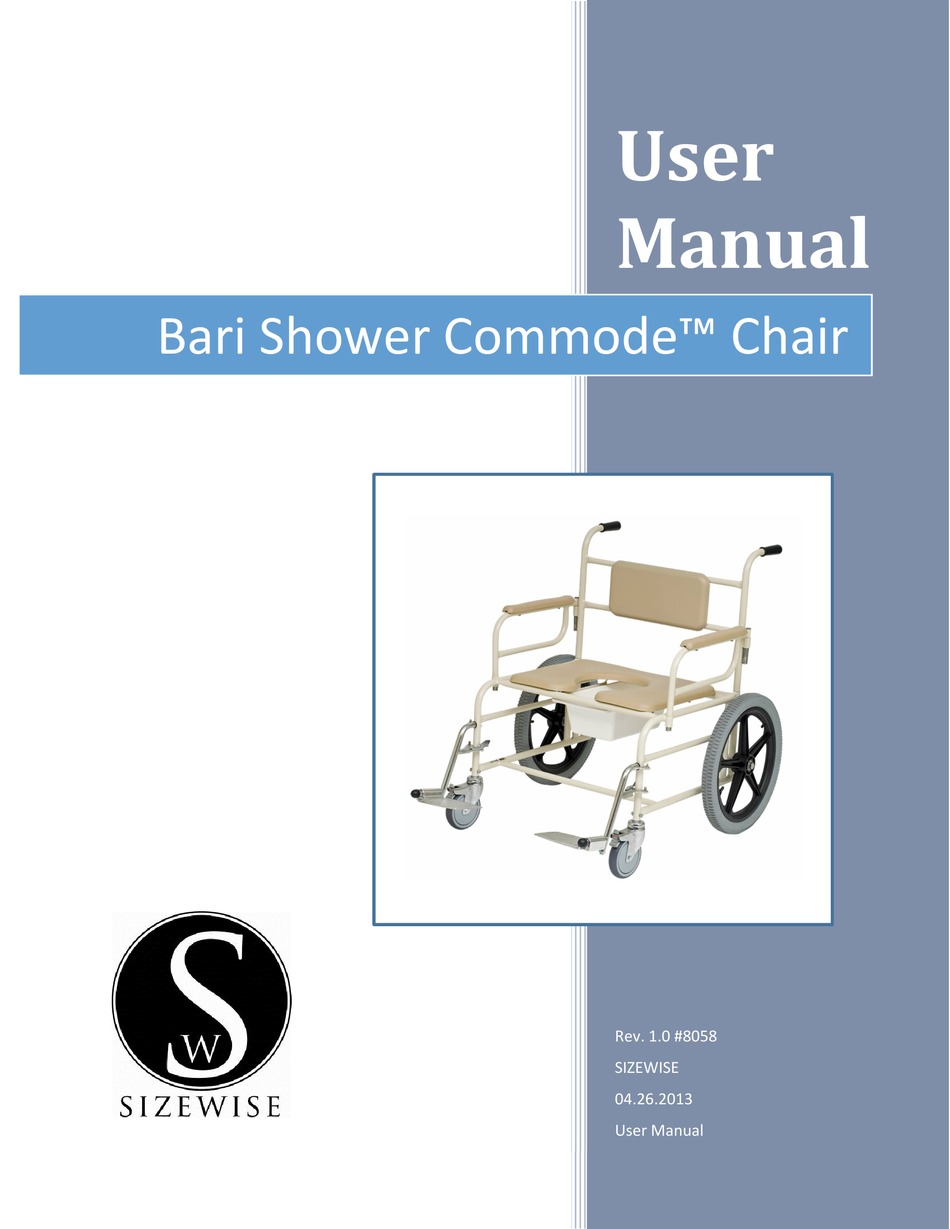 SIZEWISE BARI SHOWER COMMODE USER MANUAL Pdf Download | ManualsLib