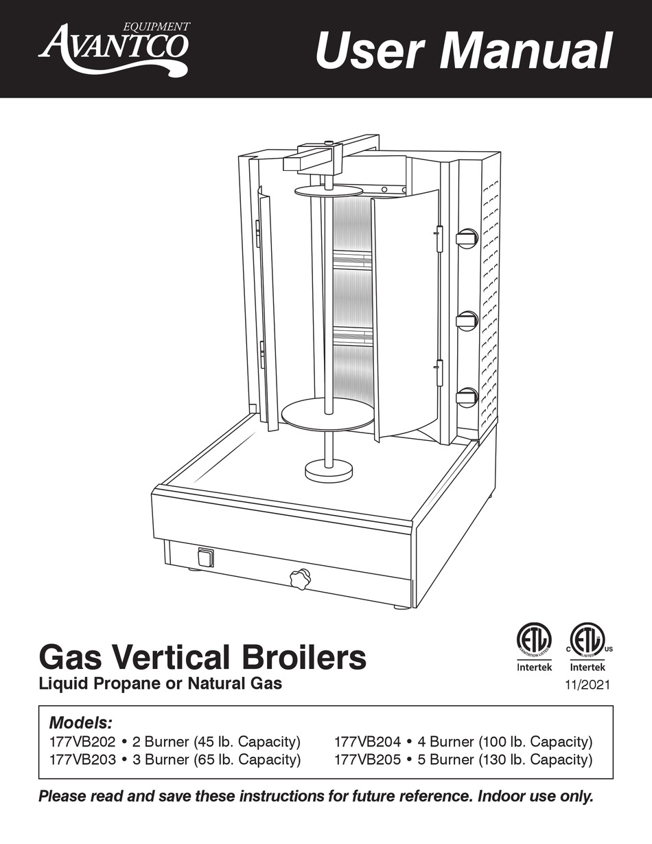 AVANTCO EQUIPMENT 177VB202 USER MANUAL Pdf Download | ManualsLib