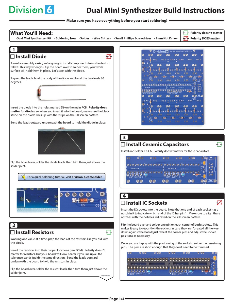 DIVISION 6 DUAL MINI BUILD INSTRUCTIONS Pdf Download ManualsLib