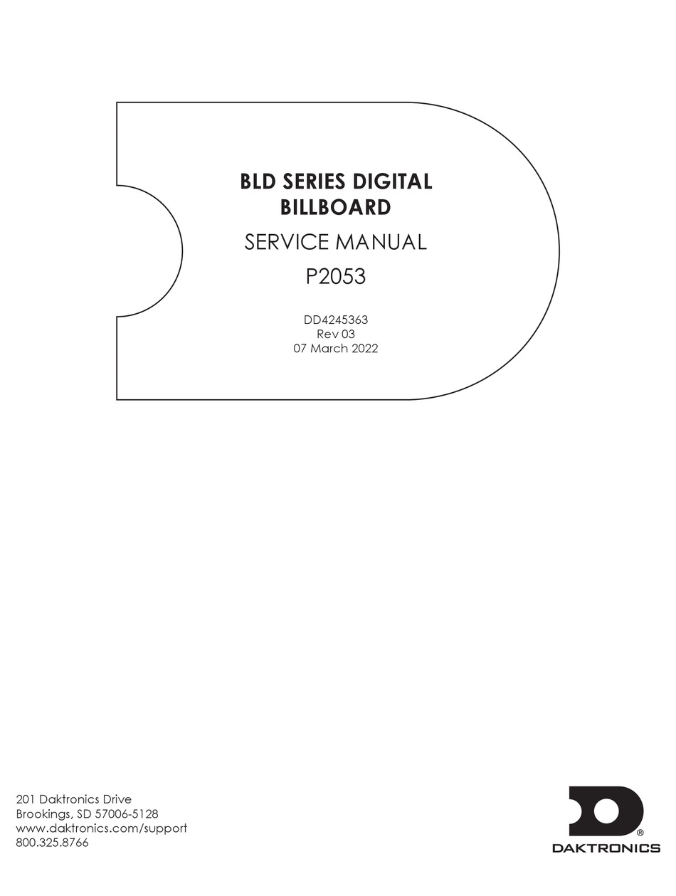 DAKTRONICS BLD SERIES SERVICE MANUAL Pdf Download | ManualsLib