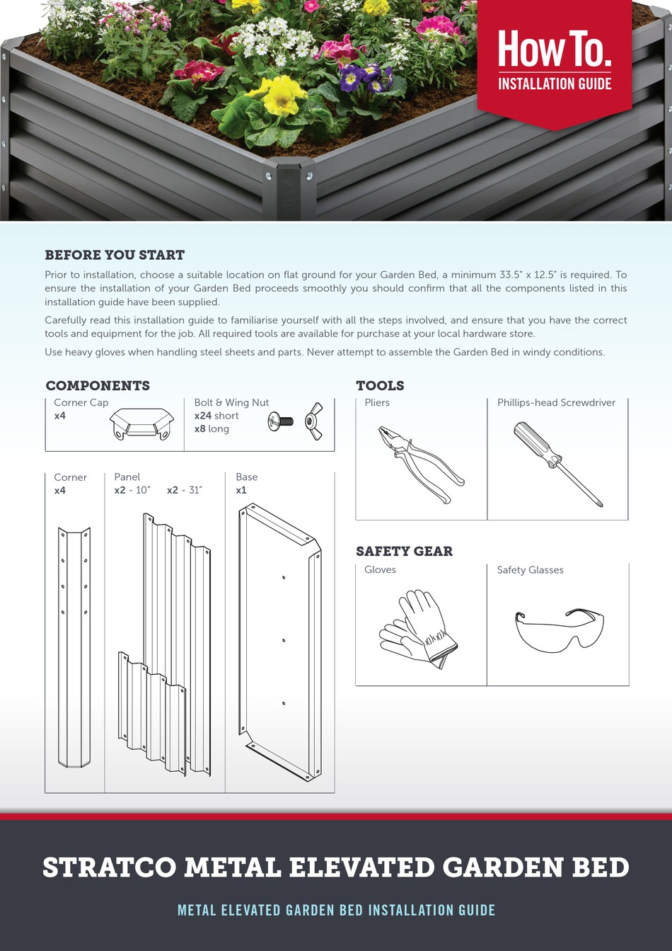 STRATCO METAL ELEVATED GARDEN BED INSTALLATION MANUAL Pdf Download