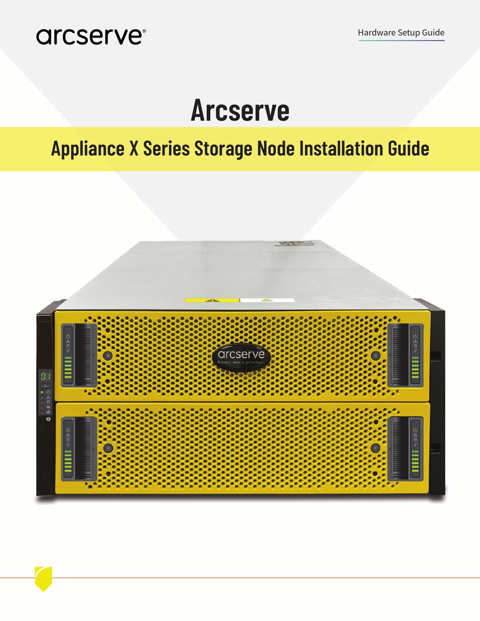 ARCSERVE APPLIANCE X SERIES INSTALLATION MANUAL Pdf Download ManualsLib