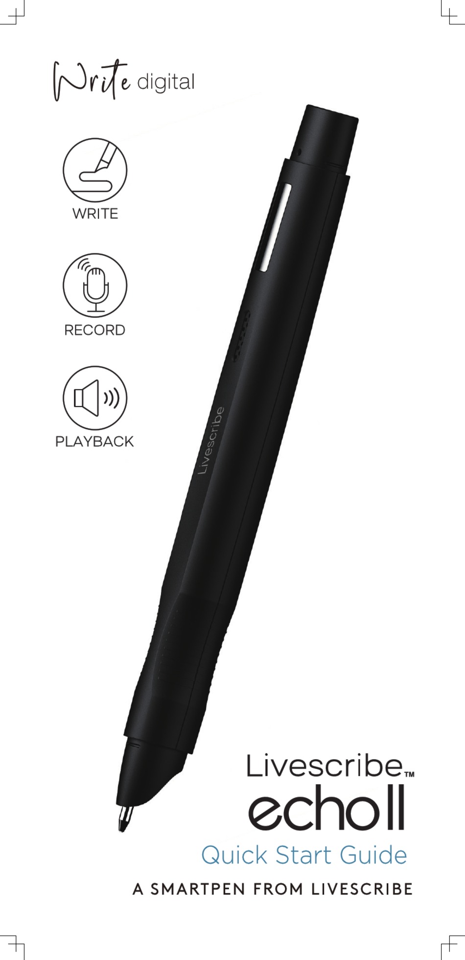 LIVESCRIBE ECHOLL QUICK START MANUAL Pdf Download ManualsLib