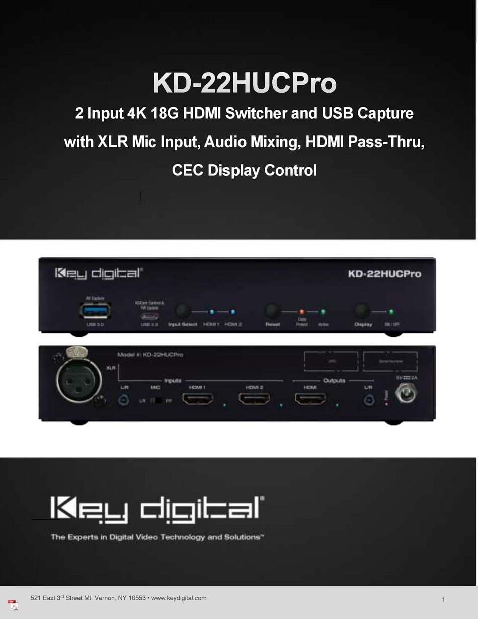 KEY DIGITAL KD22HUCPRO MANUAL Pdf Download ManualsLib
