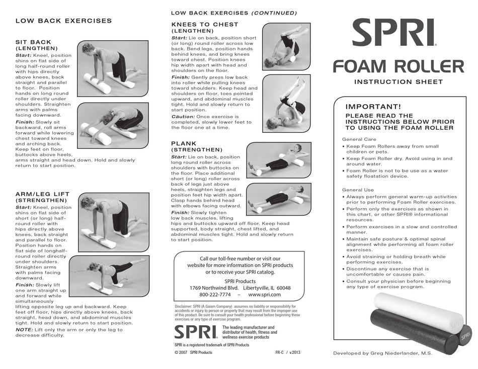 SPRI INSTRUCTION SHEET Pdf Download ManualsLib