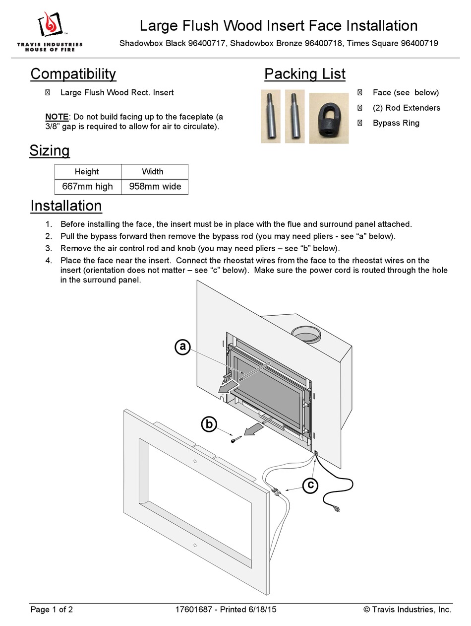TRAVIS INDUSTRIES 96400717 INSTALLATION Pdf Download ManualsLib