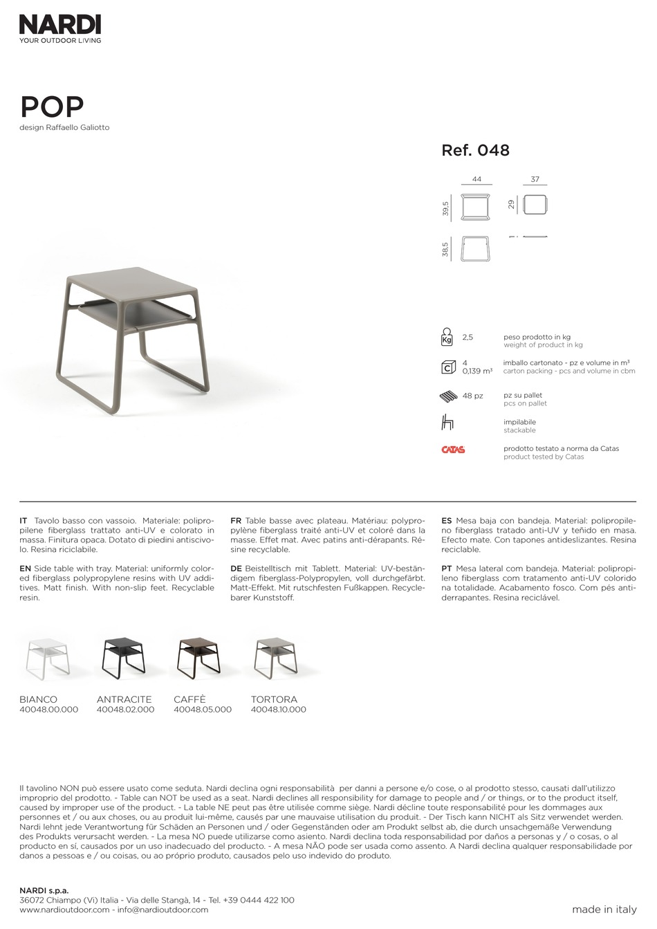 NARDI POP 048 INSTRUCTION MANUAL Pdf Download ManualsLib