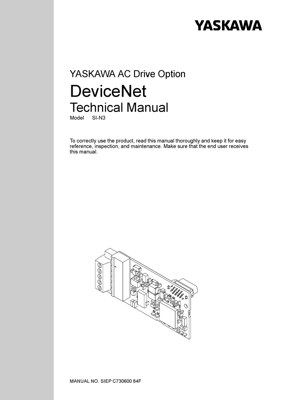 YASKAWA SI-N3 TECHNICAL MANUAL Pdf Download | ManualsLib