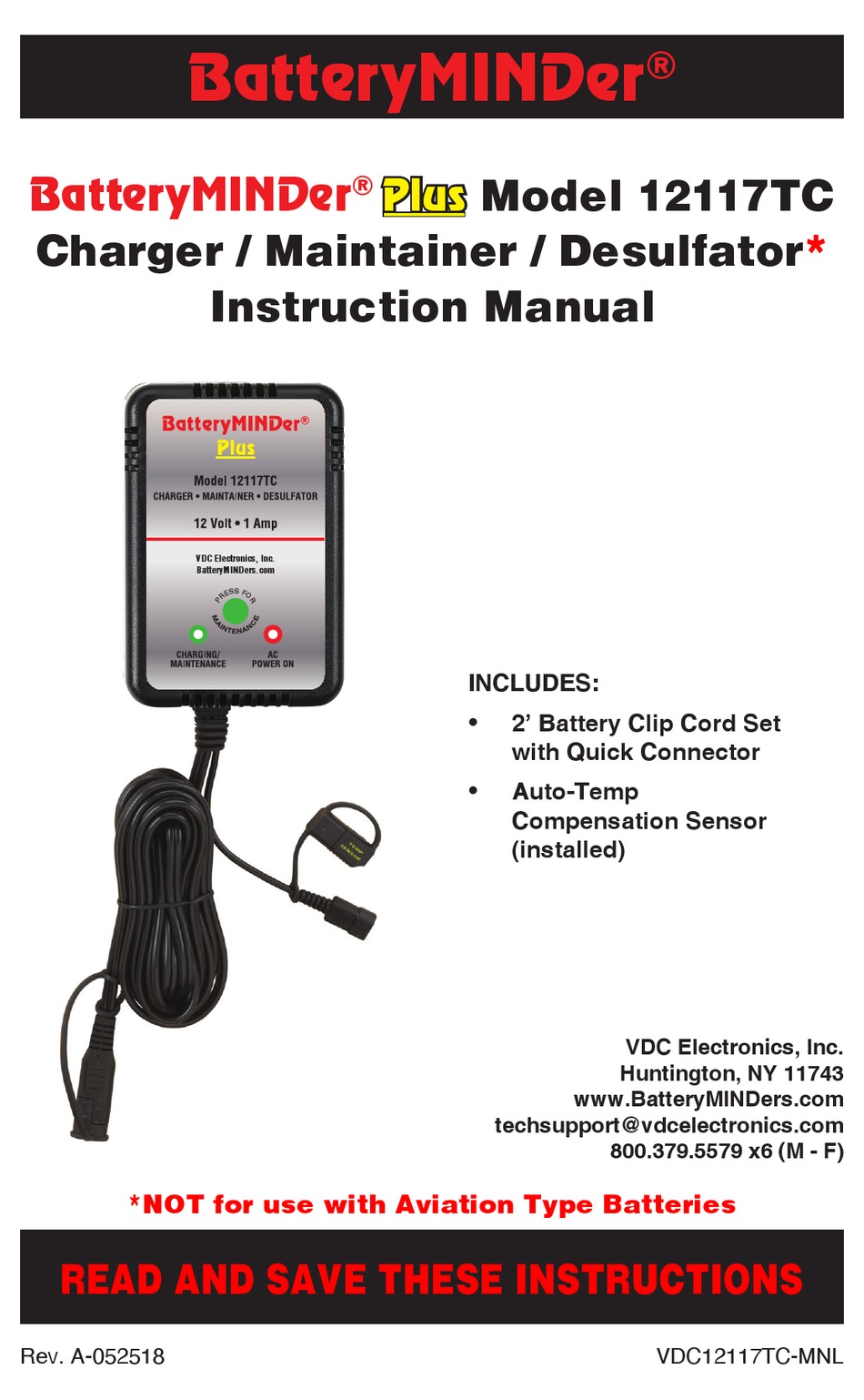 BATTERYMINDER PLUS 12117TC INSTRUCTION MANUAL Pdf Download ManualsLib