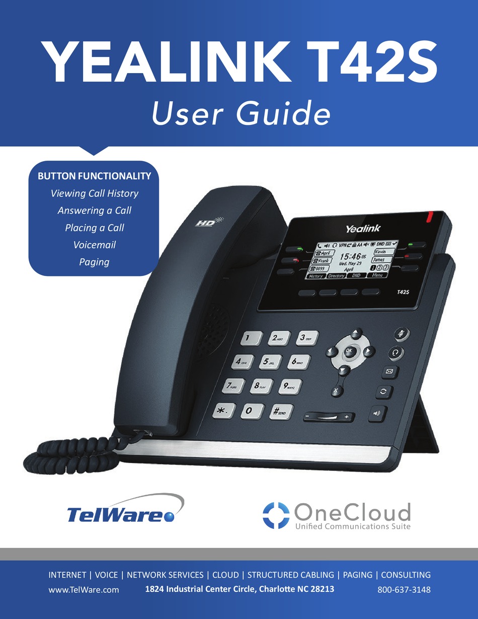 YEALINK T42S USER MANUAL Pdf Download ManualsLib