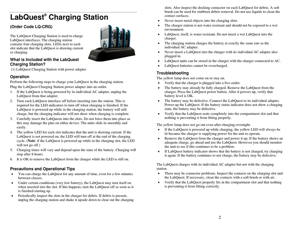 VERNIER LABQUEST LQCRG OPERATION Pdf Download ManualsLib