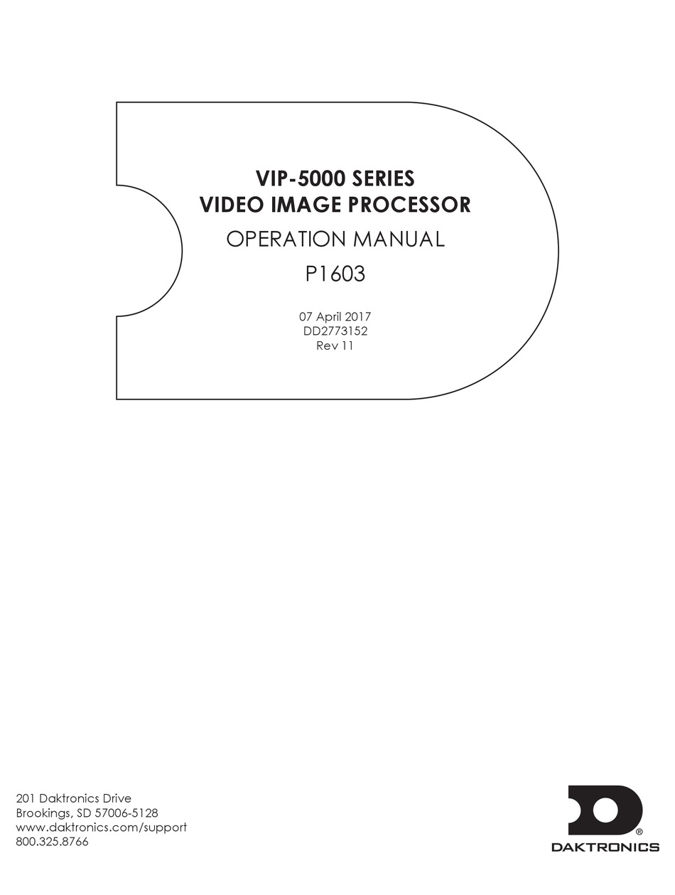 DAKTRONICS VIP5000 SERIES OPERATION MANUAL Pdf Download ManualsLib