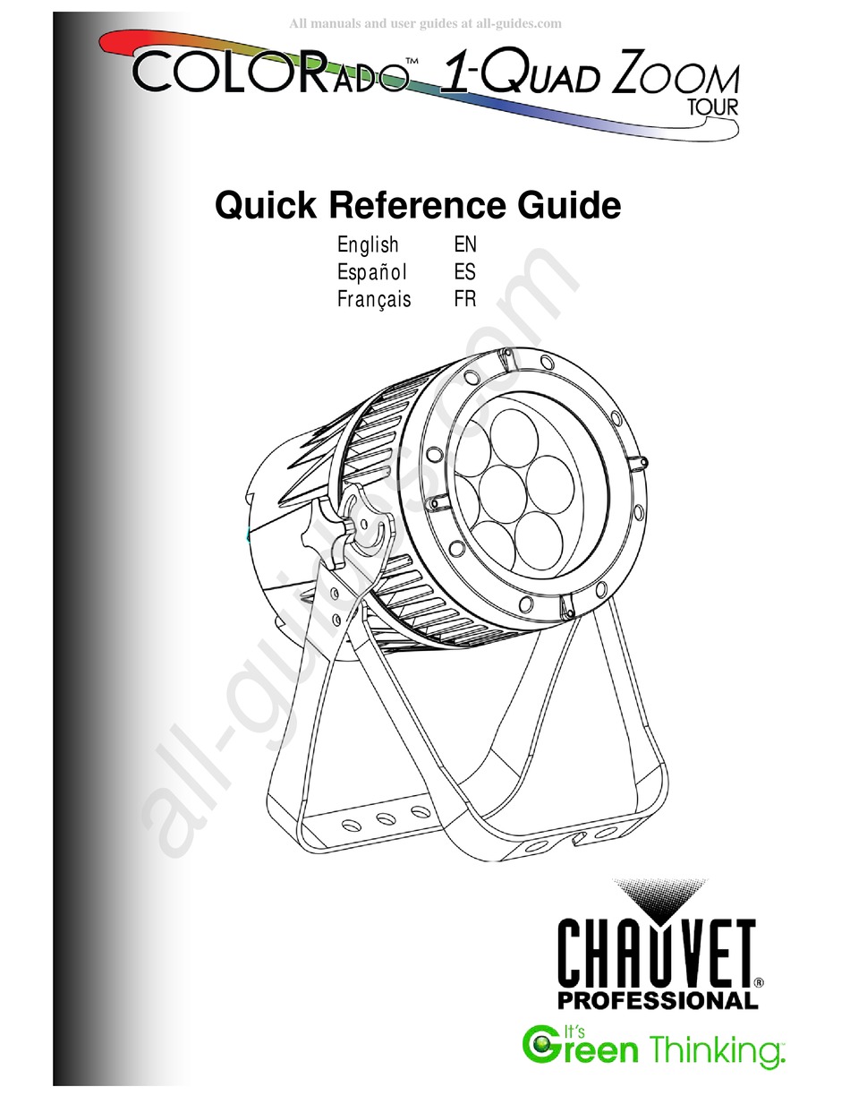 CHAUVET PROFESSIONAL COLORADO 1-QUAD ZOOM TOUR QUICK REFERENCE MANUAL ...