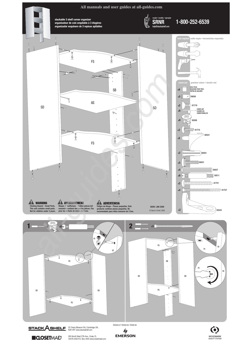 CLOSET MAID STACK A SHELF SRNR ASSEMBLY INSTRUCTIONS Pdf Download