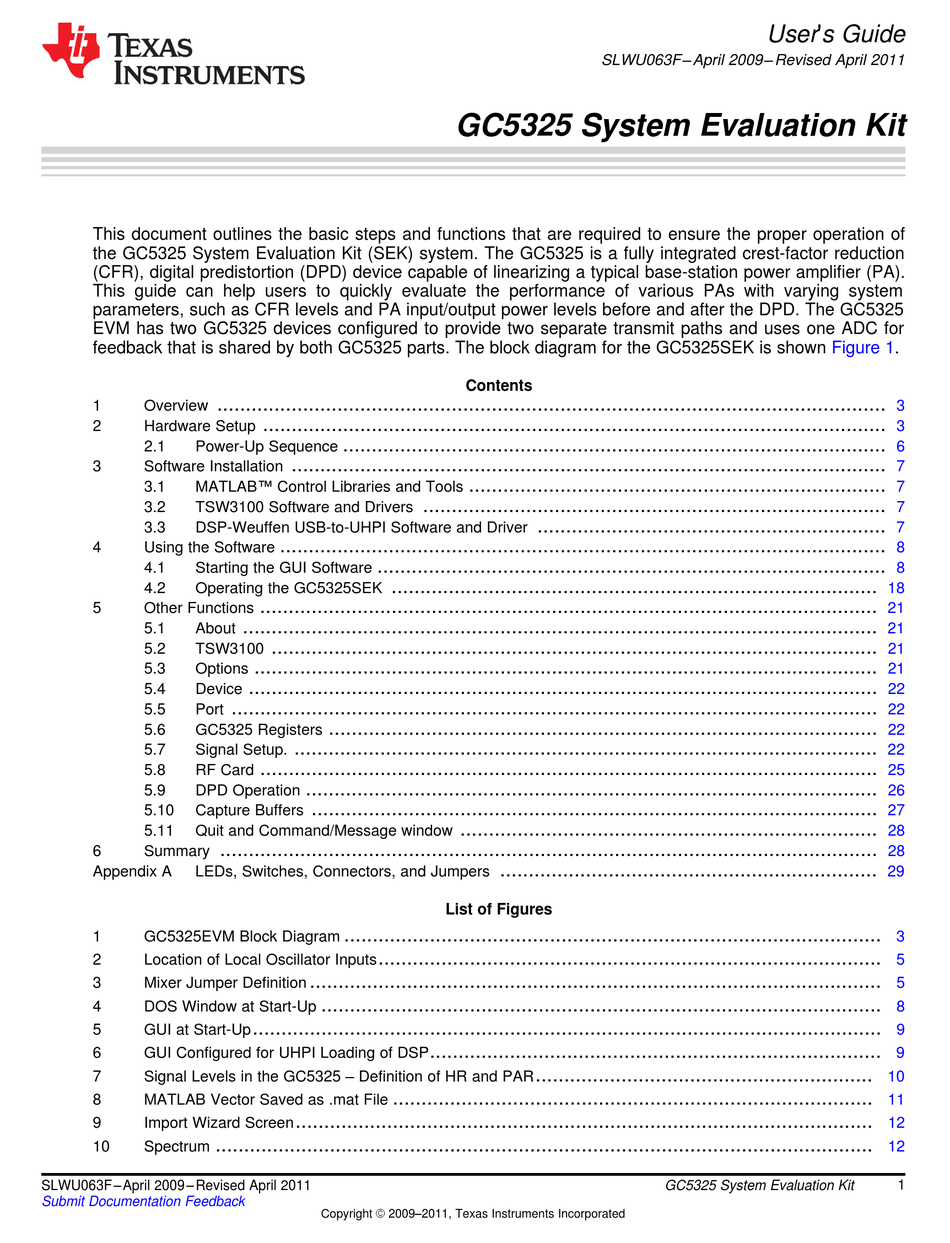 TEXAS INSTRUMENTS GC5325 USER MANUAL Pdf Download | ManualsLib