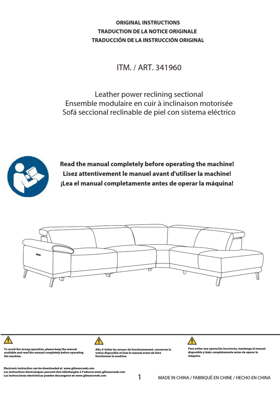 GILMAN CREEK RACHEL 341960 ORIGINAL INSTRUCTIONS MANUAL Pdf Download