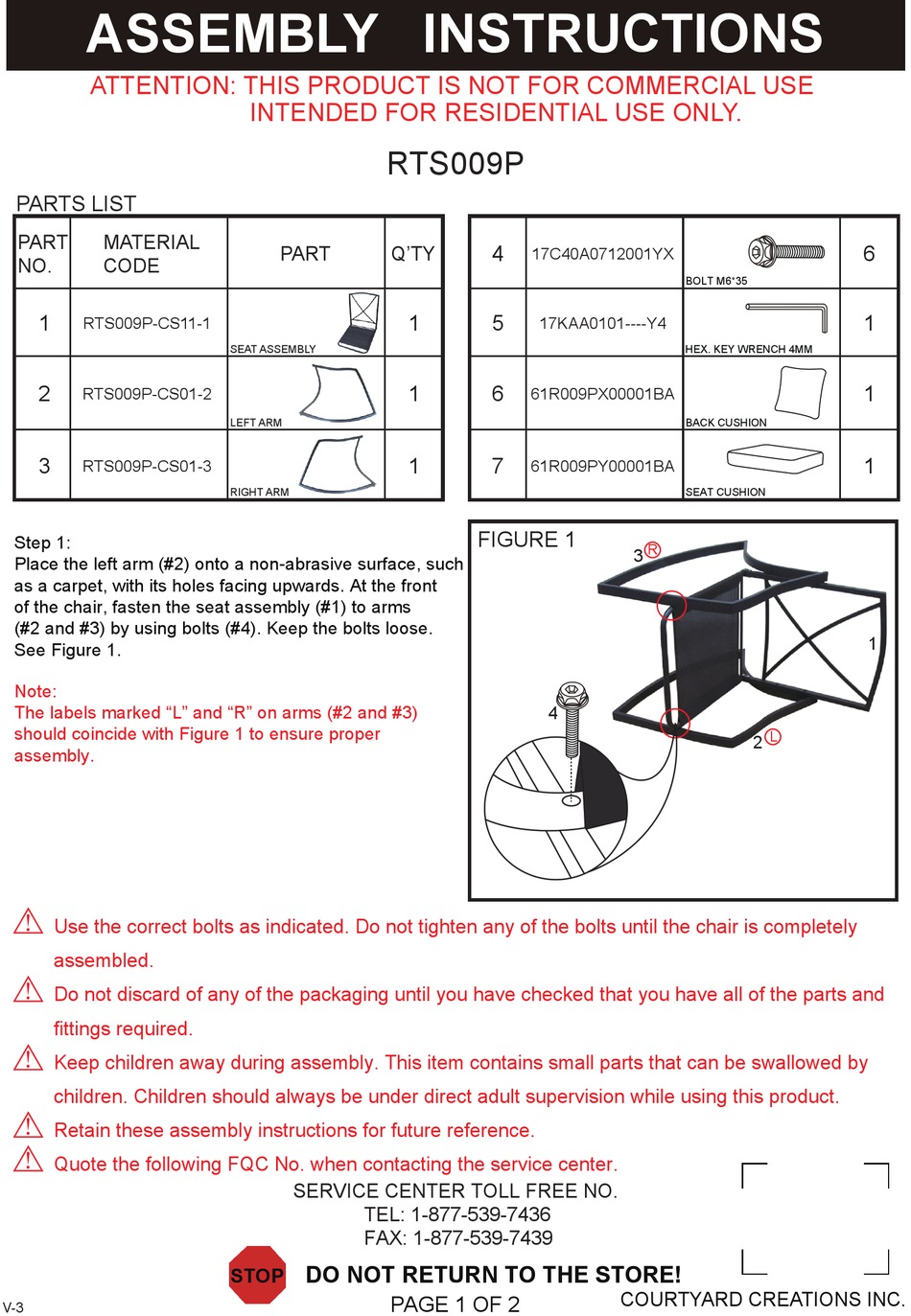 COURTYARD CREATIONS RTS009P ASSEMBLY INSTRUCTIONS Pdf Download ManualsLib
