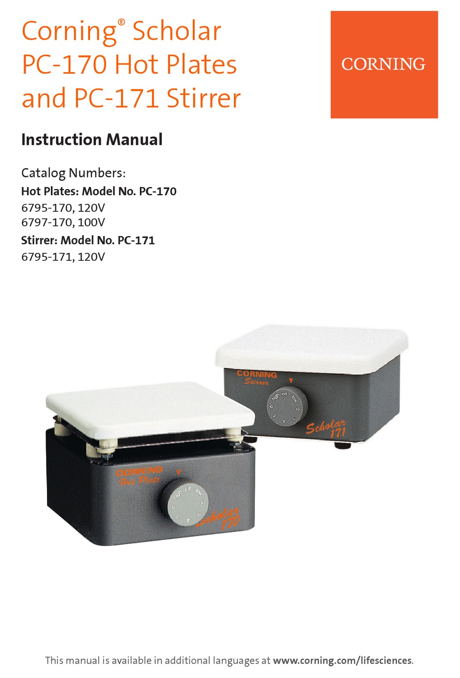 CORNING PC170 INSTRUCTION MANUAL Pdf Download ManualsLib