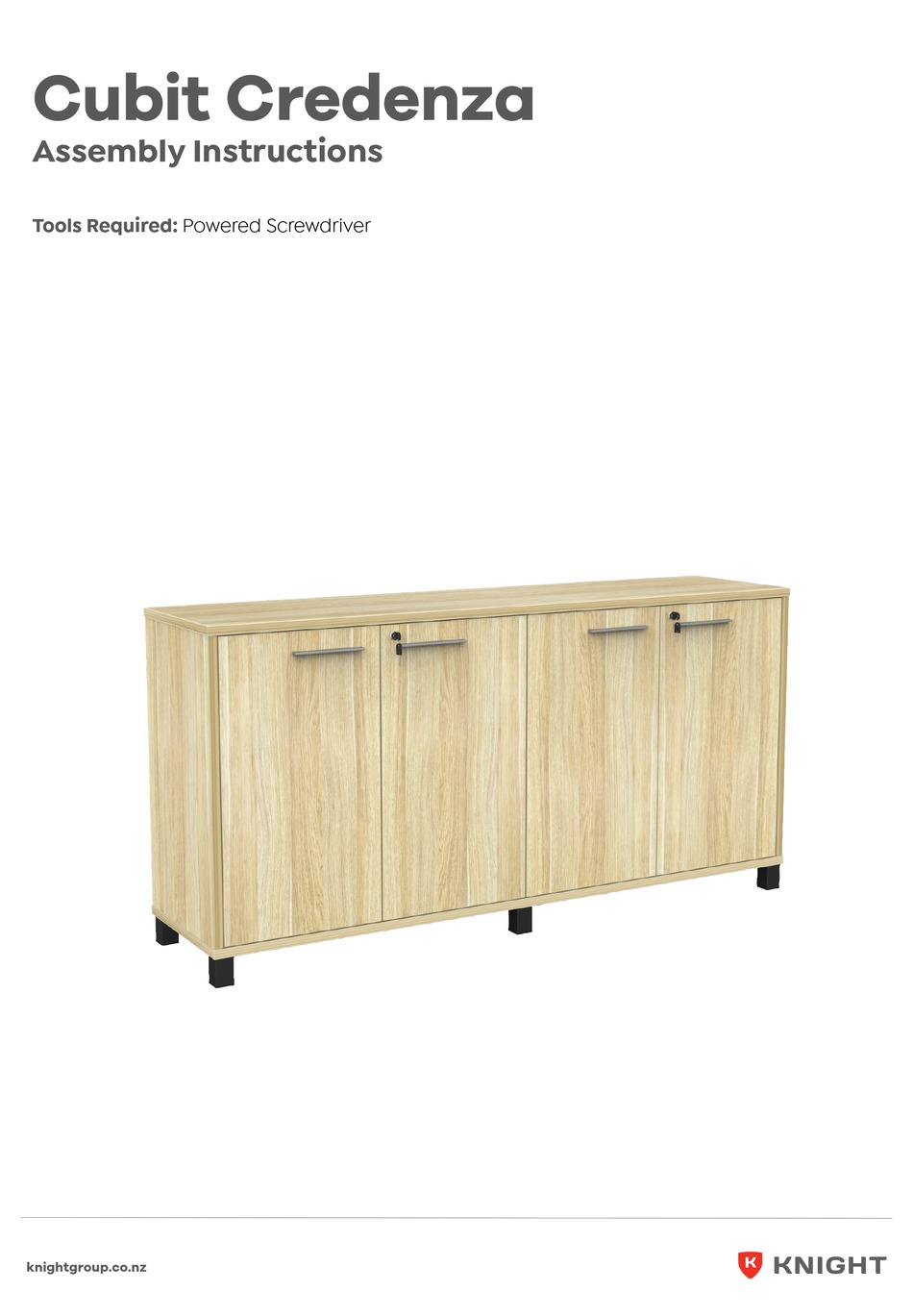 KNIGHT CUBIT CREDENZA ASSEMBLY INSTRUCTIONS MANUAL Pdf Download ManualsLib