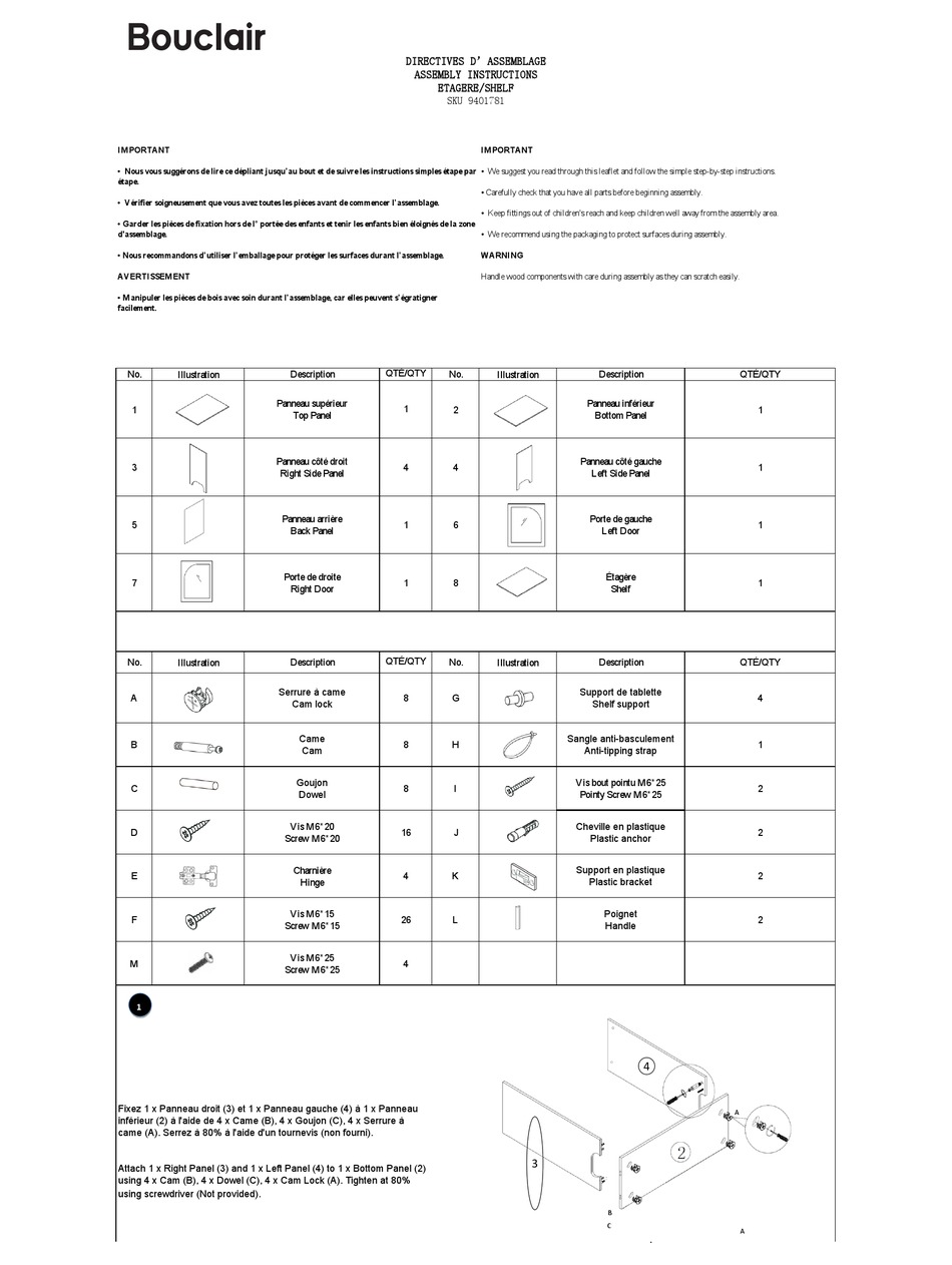 BOUCLAIR 9401781 ASSEMBLY INSTRUCTIONS Pdf Download ManualsLib