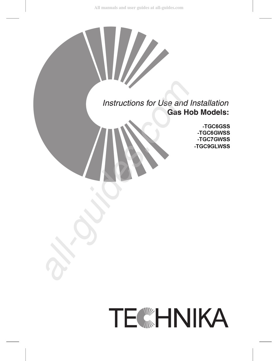 TECHNIKA TGC6GSS INSTRUCTIONS FOR USE AND INSTALLATION Pdf Download