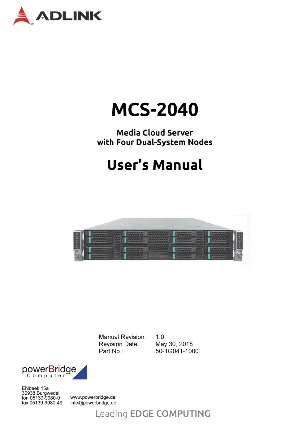 ADLINK TECHNOLOGY MCS-2040 USER MANUAL Pdf Download | ManualsLib