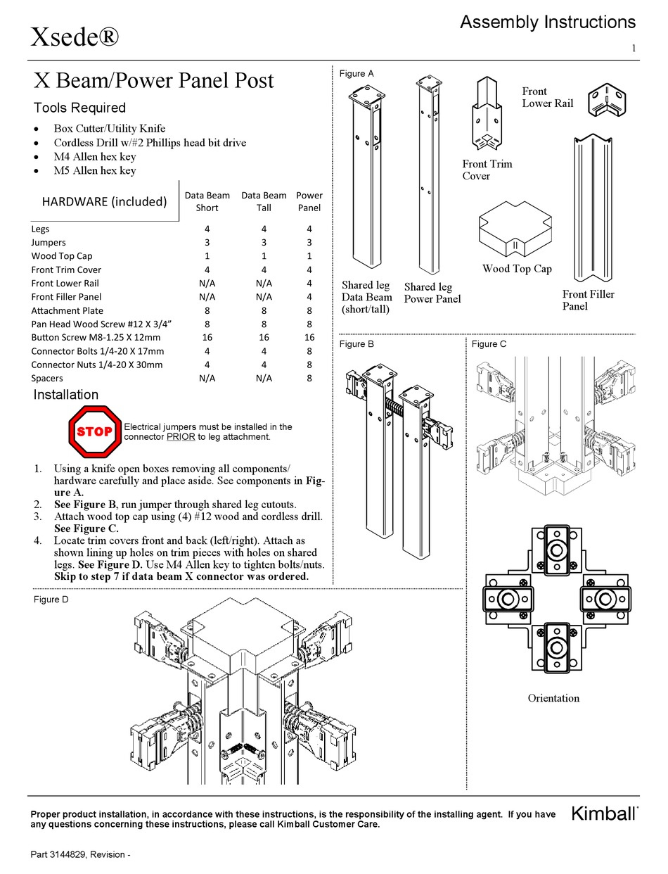 KIMBALL XSEDE ASSEMBLY INSTRUCTIONS Pdf Download ManualsLib