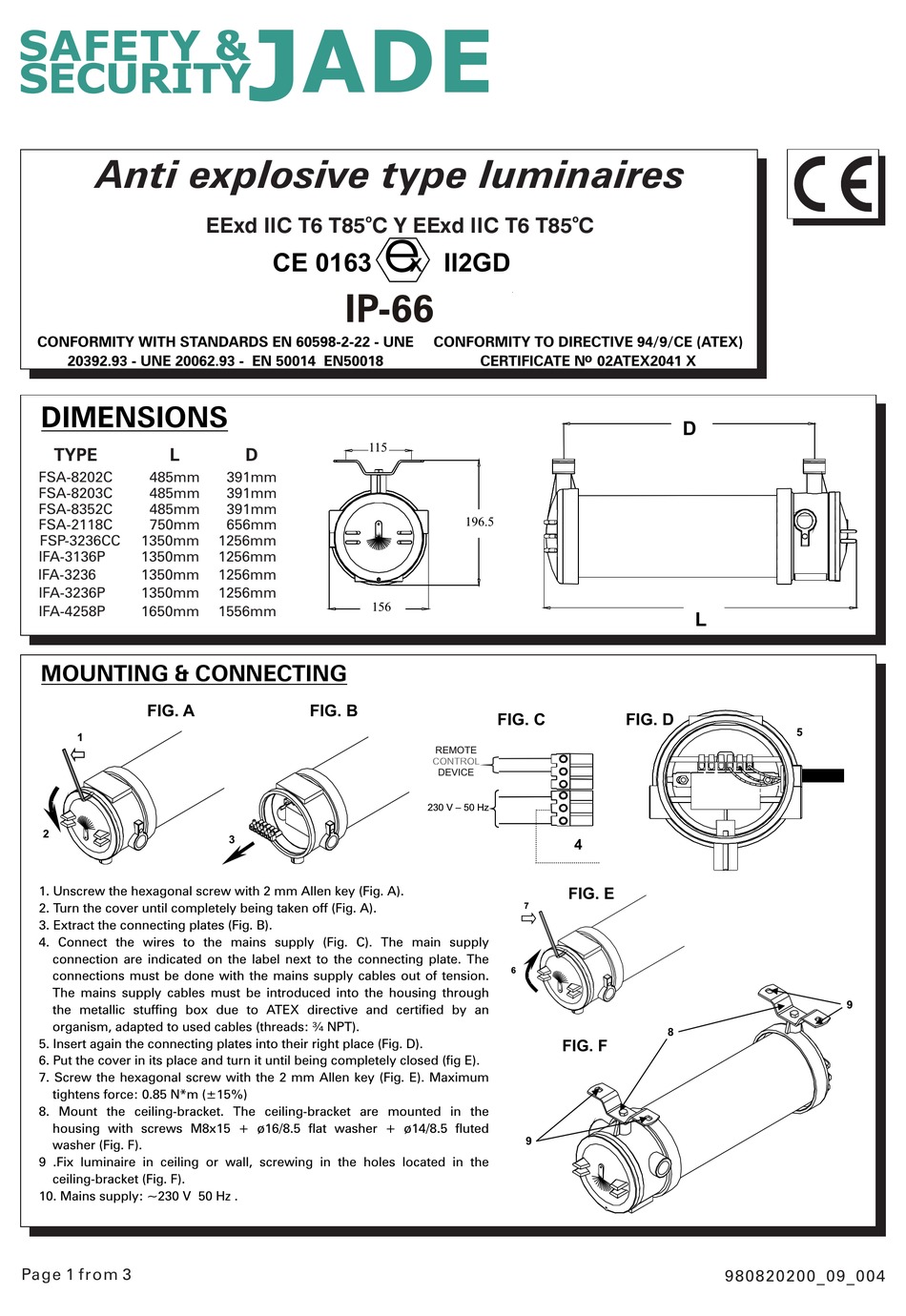 JADE FSA8202C QUICK MANUAL Pdf Download ManualsLib