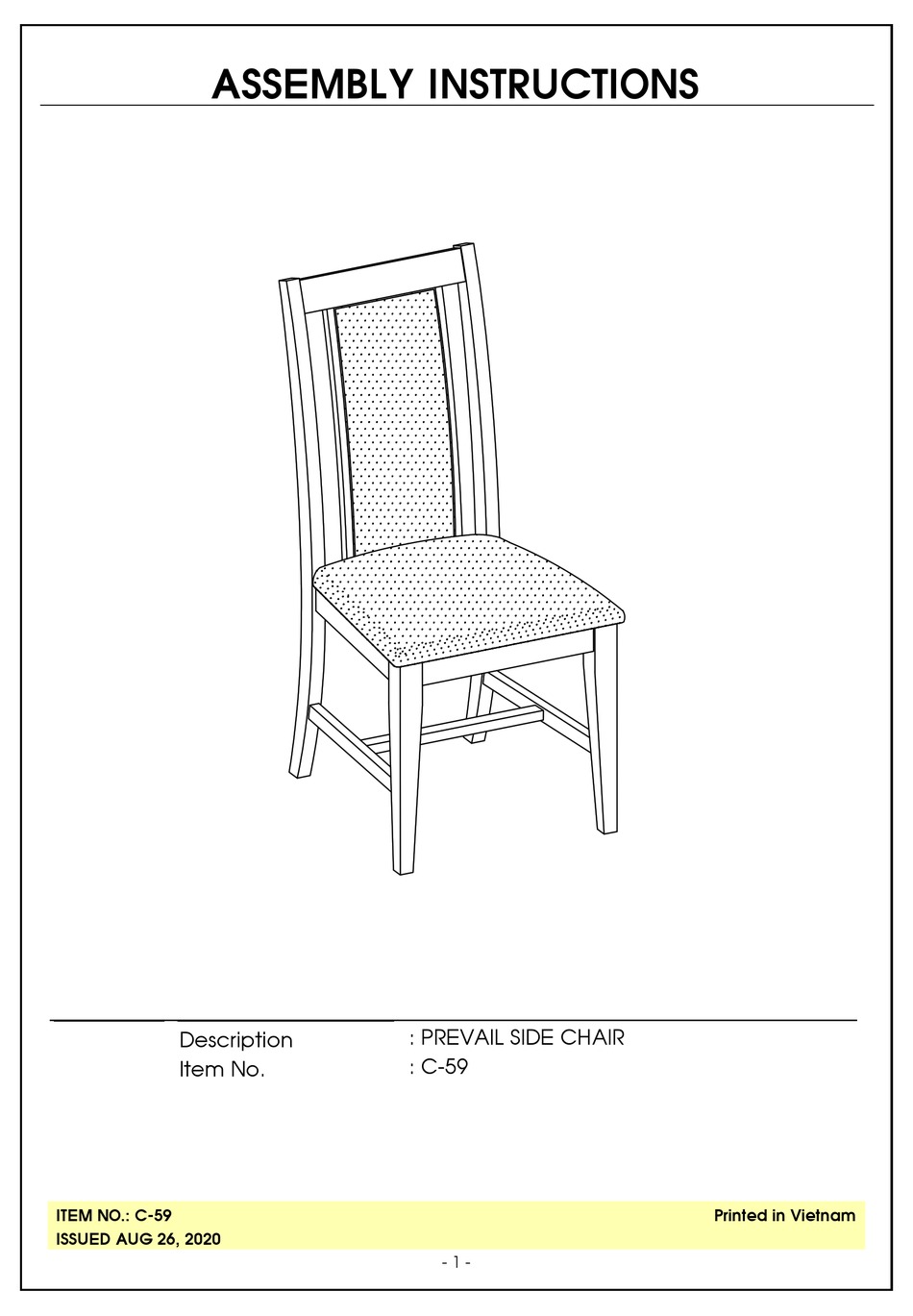 OVERSTOCK C59 ASSEMBLY INSTRUCTIONS Pdf Download ManualsLib