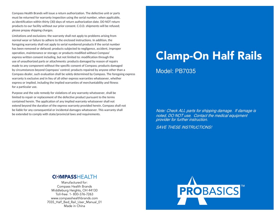 PROBASICS PB7035 QUICK START MANUAL Pdf Download ManualsLib